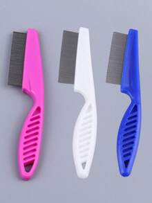 1pc 2-In-1 Pet Hair & Tear Stain Remover Brush - Stainless Steel Dog & Cat Flea Comb, Effectively Trims & Gently Removes Matted Fur And Fleas, Suitable For Dogs And Cats