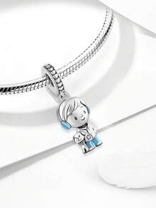 1pc Fashion Beaded Pendant, Suitable For Women's Bracelet, Bangle DIY Jewelry Making And Daily Accessory Decoration, Suitable For Girls - Silver - View 5