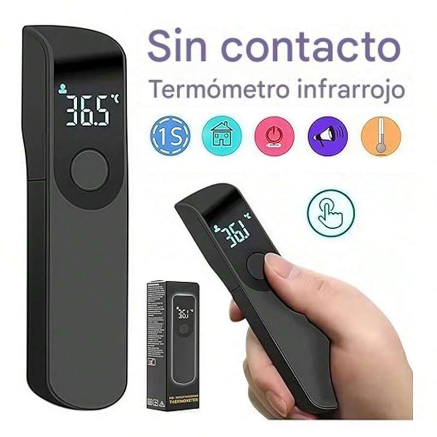 Termómetro Digital de Temperatura de Bolsillo Ultra Portátil (Blanco) - Negro - Ver 1