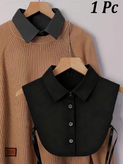 Chemise à col amovible pour femme, faux col, respirant et à la mode, idéal au quotidien, col de chemise polyvalent, convient aux jupes et hauts, col montant décoratif, lavable à la main ou à sec, idéal pour les amoureux, la famille, les amis, les camarades de classe, les collègues et les enseignants.