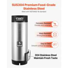 Corny Keg, 5 Gallon Ball Lock Keg, SUS304 Cold Brew Kegs With Dual Rubber Handles & Heavy-Duty Rubber Bottom, Brewing Equipment For Home Brewing Party, 1 PCS - Storage Bucket 5gal - View 2