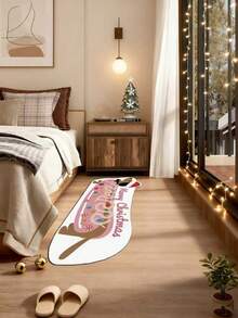 1pc Christmas Dog Asymmetrical Decorative Carpet, Christmas Snowflake Bedroom Decor, Small Rug, Carpet, Home Decor, Living Room Carpet, Small Living Room Rug, Bedroom Carpet, Living Room Home Decor, Outdoor Rug, Washable Plush Carpet, Thick Carpet, Fluffy Carpet, Autumn/Winter Carpet - Multicolor - View 5