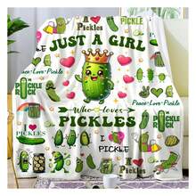 Funny Pickle Blanket Gifts For Women Men   Pickle Lovers,Flannel Pickles Throw Blankets Pickles Stuff Gifts For Birthday Christmas 50"X40" Pop  Gift (Multiple Sizes Available) Nordic Style Acrylic Rectangular Office Nap Sofa Blanket, Air Conditioning Blanket, Knitted Small Blanket, Shawl Cover Blanket, Bed End Blanket Soft & ,Skin-Friendly Multi-Size Versatile Blanket ,Lettering Numbers Doodle Christmas Blanket,Chicken PrintingPerfect Christmas, Halloween, Birthday Gift For Home Decor,Uplifting Gift For Friends, Family, Happy Valentine's Day,Happy New Year. - 彩色 - 查看 1