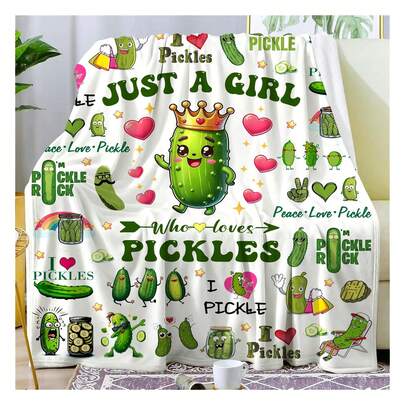 Funny Pickle Blanket Gifts For Women Men   Pickle Lovers,Flannel Pickles Throw Blankets Pickles Stuff Gifts For Birthday Christmas 50"X40" Pop  Gift (Multiple Sizes Available) Nordic Style Acrylic Rectangular Office Nap Sofa Blanket, Air Conditioning Blanket, Knitted Small Blanket, Shawl Cover Blanket, Bed End Blanket Soft & ,Skin-Friendly Multi-Size Versatile Blanket ,Lettering Numbers Doodle Christmas Blanket,Chicken PrintingPerfect Christmas, Halloween, Birthday Gift For Home Decor,Uplifting Gift For Friends, Family, Happy Valentine's Day,Happy New Year.