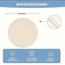 4-Piece Blue Blue And White Flower Placemats, Round Dining Table Mats Home Decoration Non-Slip Washable Placemats Placemats Suitable For Daily Holiday Kitchen Banquet Party Table Decoration 15inch - 彩色 - 查看 7