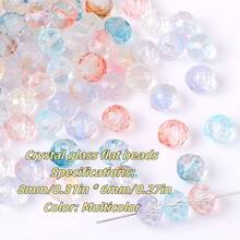 100 قطعة/200 قطعة من الخرز الزجاجي البلوري المسطح بقياس 8 مم بألوان زاهية وأسلوب بوهيمي بسيط لصناعة المجوهرات DIY، القلائد، الأساور، والأعمال اليدوية