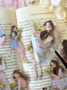 30pcs/Pack Floral Girl Decorative Stickers For Scrapbooking, Diary, Planner Scrapbook Supplies Stationery - one-size - View 7