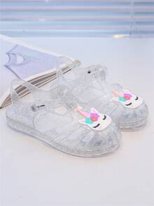 卡通儿童包头凉鞋，女童透气水晶果冻鞋，休闲可爱公主鞋，适合度假