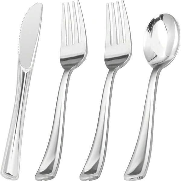 5/10/12/25/50pcs Gold/Rose Gold/Silver Cutlery Set. You May Like To Use Our Gold And Silver Tableware To Celebrate Birthdays, Parties, Weddings And Various Festivals Such As Valentine's Day, St. Patrick's Day, Easter, Graduation Season, Mother's Day, Father's Day, Halloween, Thanksgiving, Christmas And More.