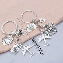 1 Stück Flugzeug/Kamera/Kompass/Pass/Globus/Schlüsselanhänger & Schlüsselring Taschenbaumler Autoaccessoires Lehrer Freundin Schwester Geschenkideen