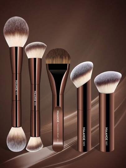 MAANGE 2/4/5pcs Professional Ultra Soft Dual-Ended Aluminum Makeup Brush Set, Travel Makeup Brush Set, Includes Powder Brush, Blush Brush, Foundation Brush, Contour Brush, Blending Brush, Highlighter Brush, Nose Brush, Made Of Soft Skin-Friendly Fibers, Portable For Travel, Gift For Women And Girls, Makeup Brush Set, Makeup Brush Set, Makeup Brush Set, Complete Makeup Brushes, Makeup Brush Set, Complete Makeup Tools, Makeup Brush Set, Makeup Brush Set, Makeup Gift Set