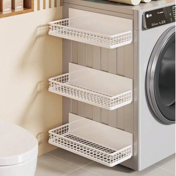 Magnetic Hanging Storage Basket, No Drilling Required, For Kitchen, Refrigerator, Microwave, Entryway, Key Holder, Home Decor, Party & Christmas Storage