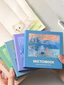 Set di 192 pagine di mini diari a tema di artisti classici: Dipinti classici di Monet, taccuino da schizzo di stile artistico, quaderno per la creazione di pitture, registrazione di schizzi, decorazione da collezionista d'arte, taccuino di ispirazione artistica, registrazione di ispirazione artistica, adatto per registrazioni quotidiane, regalo per il fidanzato, arti e mestieri