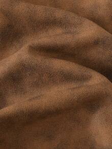 Baby Girl Brown & White Thermal Lined Long Coat, Retro & Fashionable Double-Breasted Design, Suitable For Casual Outings, School, And Leisure Activities