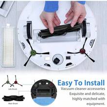 Parts Tikom L9000, L8000, Lubluelu SL60D, HONITURE Q6 SE, Laresar L6 Nex Robotic Vacuum Cleaner - Spare Accessories - 1 Main Roller 8 Side Brushes 4 HEPA Filters 4 Mop Pads And 1 Brush - L9000 替換零件 - 查看 7