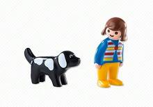 Playmobil 1.2.3. - WOMAN WITH DOG, 6977, OFFICIALLY LICENSED STORE, 24-72 HOUR SHIPPING, ORIGINAL CLICKS, TOYS, CHILDREN, ANIMALS - 黑色 - 查看 3