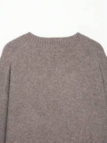 ZEVITY Suéter de punto suave de unicolor con cuello en V y manga larga para mujer, informal, para otoño e invierno, SW1857