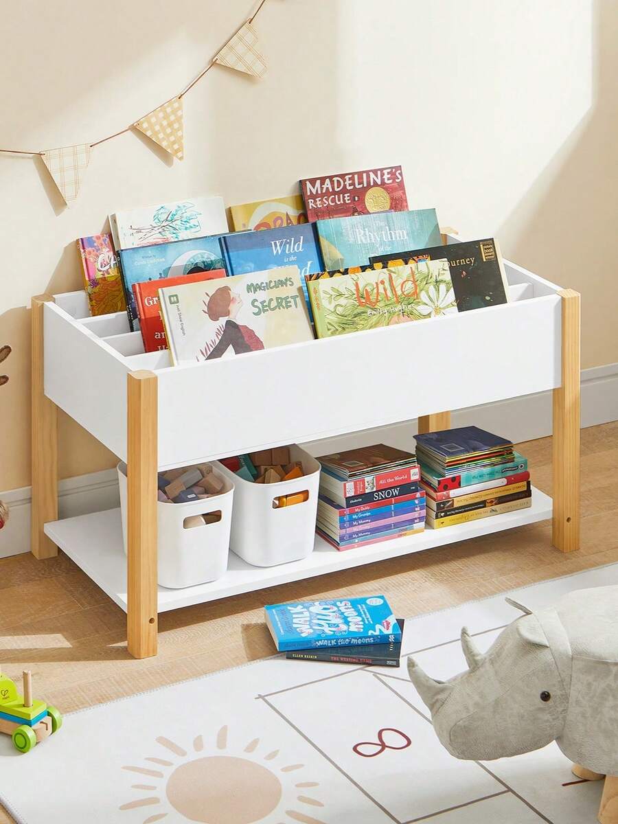 SoBuy KMB35-W, Children Kids Bookcase Book Shelf Toy Shelf Storage Display Shelf Rack Organizer - White - View 1