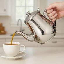 280ml Elegant Stainless Steel Teapot For Coffee Tea Milk With Imperial Handle And Lid - Multicolor - View 2