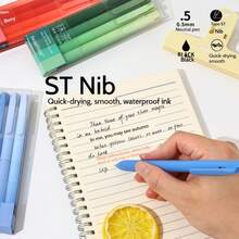 4pcs/Set Gradient Gel Pens, Retractable Ballpoint Pens, 0.5mm Tip, Black Ink, Quick-Drying, Smooth Writing - For School, Business, Documents, Office, Diary, Writing, Notes, Suitable For Students, Office Workers, Teachers, School Supplies, Stationery, Learning Supplies.
