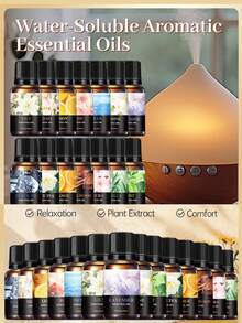 10ml Aroma Diffuser Essential Oil, Water Soluble Aroma Essential Oil Humidifier Specific Essential Oil Plant Essential Oil Set, Rose Vanilla Lavender Sandalwood Cherry Blossoms Lemon Sweet Orange Blue Wind Chime Aroma Essential Oil, Suitable For Aroma Stones, Aroma Burners, Aroma Diffusers - New 1 - View 3