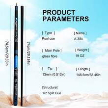 13MM Billiards Rod 1/2 Split Head Head Billiards Ball Nine Ball Ball Ball Room Special American Member Bar Black Octopal Billiards Rod