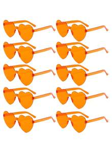 12副无框心形眼镜，时尚心形眼镜，款式多样，透明绿色，适合派对礼品，是泳池派对、海滩派对和夏季派对的完美之选 - 彩色 - 查看 22