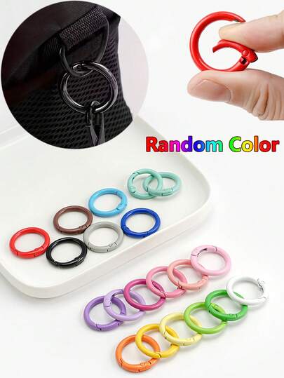20pcs/Pack Metal O Ring Spring Clasp Openable Round Carabiner Keychain Clips Hook Dog Chain DIY Jewelry Buckle Bag Clips Hook Connector Accessories Small Business Supplies, Metal Clasps For Crafts, Metal Clasps For Bag Making, Craft Supplies, Bag Making Accessories, Versatile Clasps, Compact Clasps, Highquality Clasps, Sturdy Clasps, Keychain Connectors, Multipurpose Clasps, Craft Enthusiasts, DIY Hobbyists