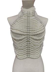 1 buc perle artificiale lanț de corp pentru femei cu mărgele înfășurate rochii petrecere muzică festival accesorii premium pentru femei potrivite pentru bar petrecere cadou pentru doamne