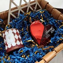 100g Papel Crepom Ondulado para Caixa de Presente e Enchimento de Cesta, Decorado com Diferentes Elementos de Feriado (Halloween, Natal, Aniversário, Casamento, etc.) e Lantejoulas, Adequado para Preencher Diversos Presentes - Multicolorido - Visão 7