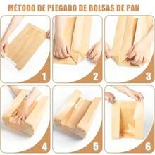 Bolsas de Papel Kraft para Pan 30PCS Bolsas Papel Grandes para Pan Casero Alimentos Bolsas de Pan Tostado para el Envasado de Bocadillos Sándwich Almacenaje Pastelería y Panadería - Como en la foto - Ver 6