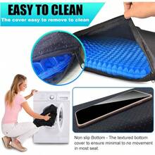 Gel Seat Cushion For Long Sitting Pressure Relief Super Large And Thick - Non- Gel Chair Cushion For BackSciatica Tailbone Pain Relief - Seat Cushion For Office Desk Chair Car Seat Wheelchair - Xanh lam + 16,5 x 14,5 x 1,65 inch - Xem 7