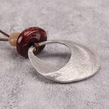 1 chiếc vòng cổ mặt hình giọt nước bạc bất đối xứng dành cho nữ, dây chuyền áo len dài phong cách Bohemian cổ điển, quà tặng cho mẹ và bạn bè - Giọt nước lớn màu bạc - Xem 5