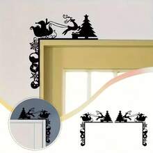 Christmas Reindeer Sleigh Metal Door Frame Decor - Freestanding Holiday Accent For Fireplace, Desk & Bookshelf - Perfect For Parties & Gatherings
