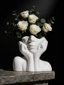 Large Modern Face Planter Pot - Multifunctional Outdoor Planter And Indoor Decorative Vase, Suitable For Garden, Patio, Balcony And Home Decor