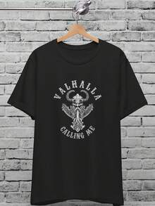 Vikings Valhalla Calling Me Uni T-Shirt For  & Wo, Viking Shirt, Valhalla Thor Vegvisir Fenrir Ragnarok, Norse Mythology, Er - Style27 - View 1