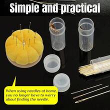 Pin Cushion, Wooden Sewing Pin Cushion Pincushion Needle Cushion Sewing Quilting Needlework CraftsBlack, 2 PCS - 黃色 - 查看 6