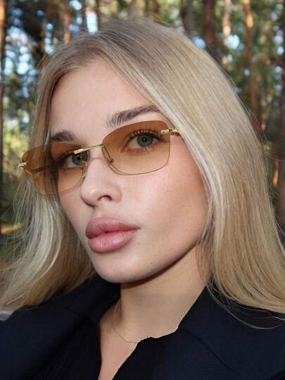 1 قطعة نظارات أنيقة للنساء بإطار معدني مستطيل عصري، مناسبة للخروجات العطلات، تناسب الملابس، وهدايا المناسبات