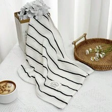 1 khăn trải bàn bằng vải dệt kim sọc đen trắng, khăn ăn dệt rỗng, miếng lót đĩa, vải phủ, vải nền chụp ảnh - Nhiều màu - Xem 11