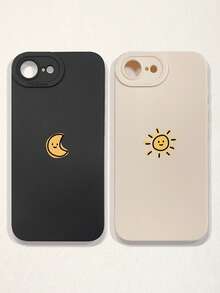 Couple Phone Cases - Sun & Moon Design, Black & White Phone Cases Compatible With IPhone & Galaxy Smartphones, Phone Cases, Case Compatible With IPhone 17 Pro Max, Covers, Cute Phone Cases, Compatible With IPhone 13, 15, 16 Pro Max, 16 - Multicolor - View 48