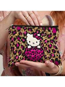 1pc Fashionable Leopard Print Cosmetic Bag, Suitable For Travel And Daily Makeup Storage - Multicolor - View 5