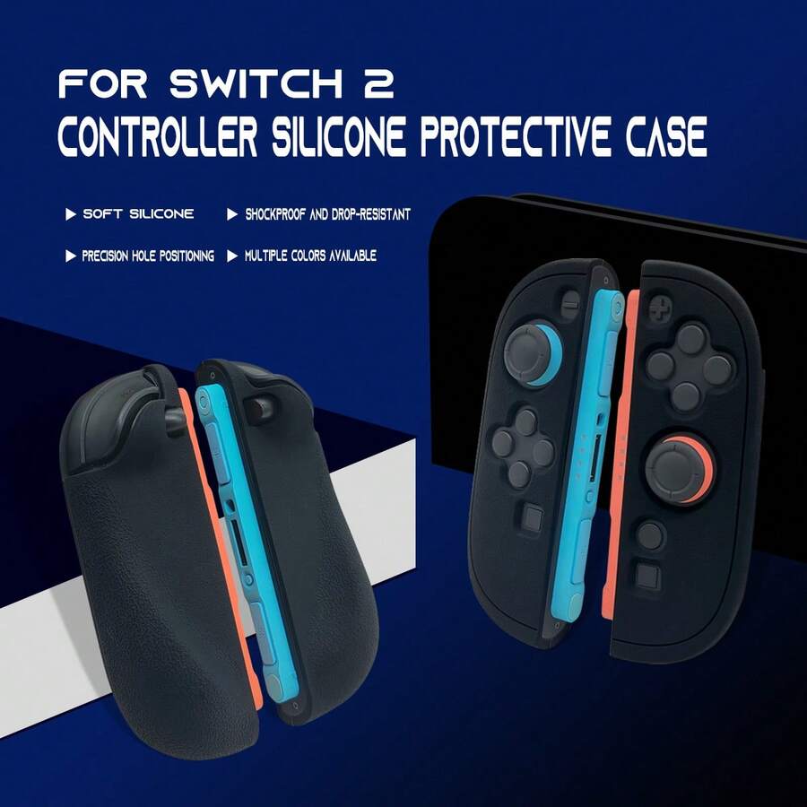 2pcs 2nd Gen Controller Grip Covers, Curved Textured Design, Anti-Slip, Anti-Sweat, Scratch-Resistant, Enhances Grip - Multicolor - View 1