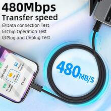 3pcs USB-C To USB-C Data Cable 60W, 6.6ft 48Strand Nylon Braided| 20V/3A PD Fast Charging And Data Sync, Compatible With MacBook, , IPad Pro, Galaxy,  15, Oxygen-Free Copper Wire, Jet Black - màu đen - Xem 9