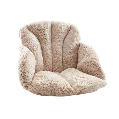 Plush Seat Cushion, Thick Tufted Chair Pad With Back Support, Soft Fluffy Cushion For Office, Dining Chair & Sofa, Comfortable & Easy Care