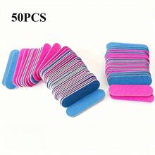 100/50/25/10迷你双面指甲刮条和指甲油工具，迷你木质指甲条和小垫圈，方便携带 - 彩色 - 查看 11