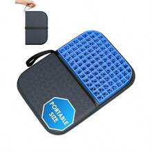 Gel Seat Cushion Portable Travel Cushion For Long Sitting Thick And Foldable 14.5" X 10.5" Large Size Chair Seat Cushion For Office Chair Car Wheelchair Relief Sciatica Coccyx Pain - 灰色 - 查看 1