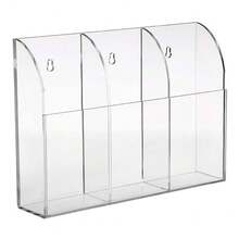 2PCS TV Remote Control Holder Wall Mount Acrylic Organizer Acrylic Stand Box Storage - Clear - View 10