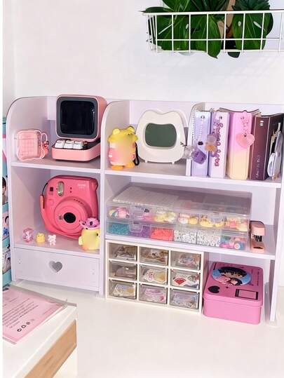 1 Peça Prateleira Vertical de Mesa Branca, Organizador de Maquiagem, Expositor, Caixa de Armazenamento para Cuidados com a Pele, Batom, Cosméticos, Vela, Livro, Escrivaninha, Quarto, Sala de Estar, Estudo