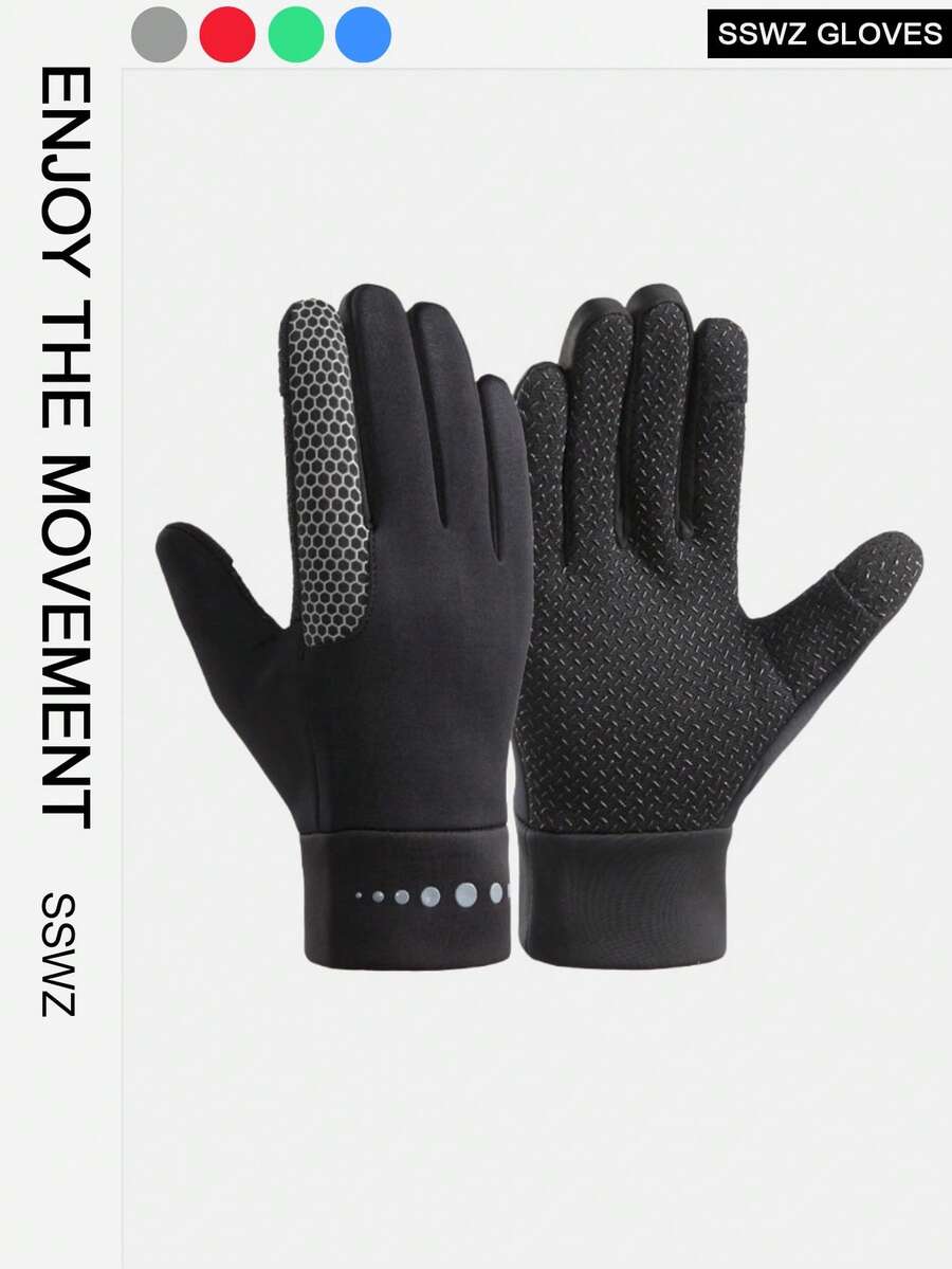 1 Pair Unisex Sports & Cycling Gloves, Waterproof Windproof Touchscreen Flip-Top, Multi-Color Options, Suitable For Autumn/Winter Outdoor, Daily, Cycling, Sports