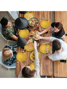 50/100个7英寸和9英寸金箔边纸盘，一次性白色纸盘，适用于生日、婚礼、圣诞节、新年、新娘送礼会派对用品装饰 - 金色 - 查看 11